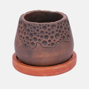 Handmade Clay Indoor Post with Lid